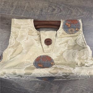 Vintage Elegant Beige and Brown Handbag